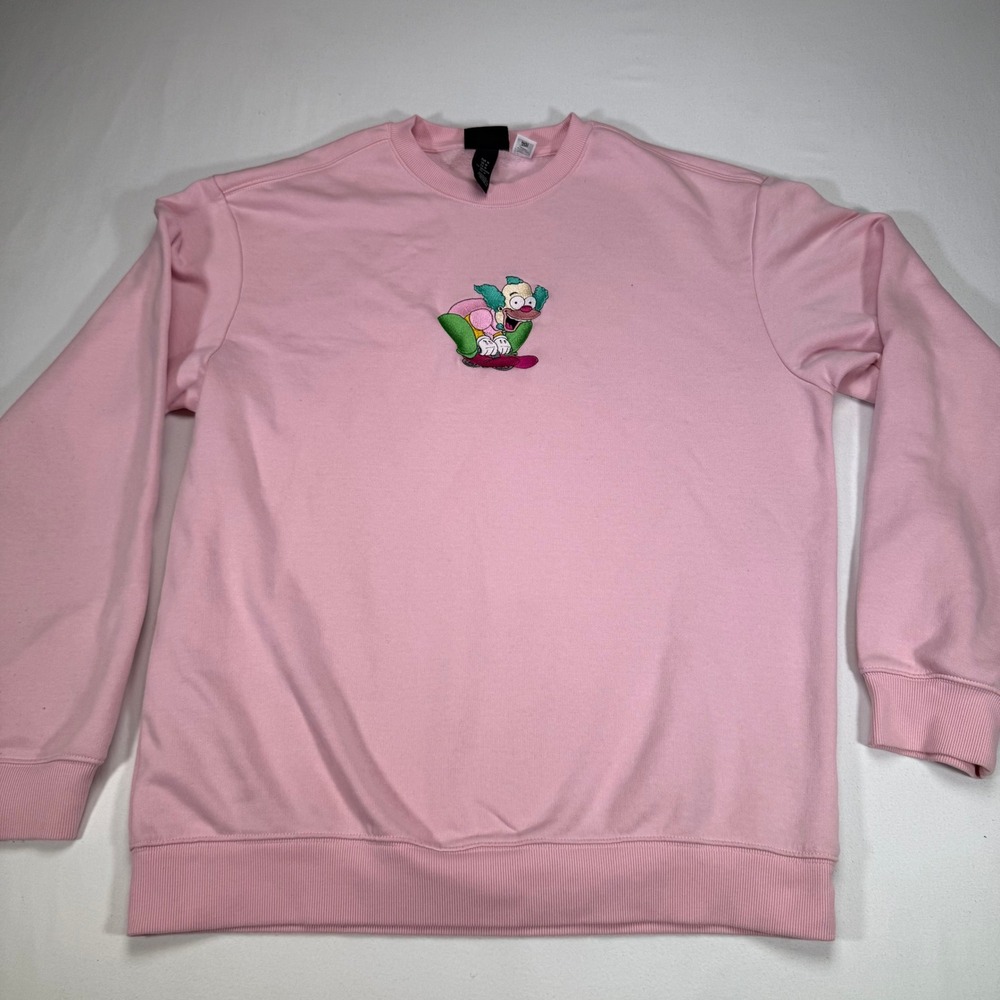 The‎ Simpsons H&M Pink Krusty the Clown Skateboard Graphic Sweatshirt Medium